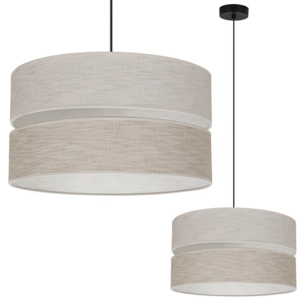 HÄNGLAMPA LINNE DUO SVART 1-PLATS LAMPSKÄRM LJUS BEIGE - BEIGE L06 40CM
