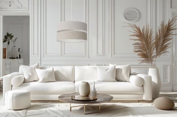 HÄNGLAMPA LINNE DUO VIT 1-PLATS LAMPSKÄRM LJUS BEIGE - BEIGE L06 40CM