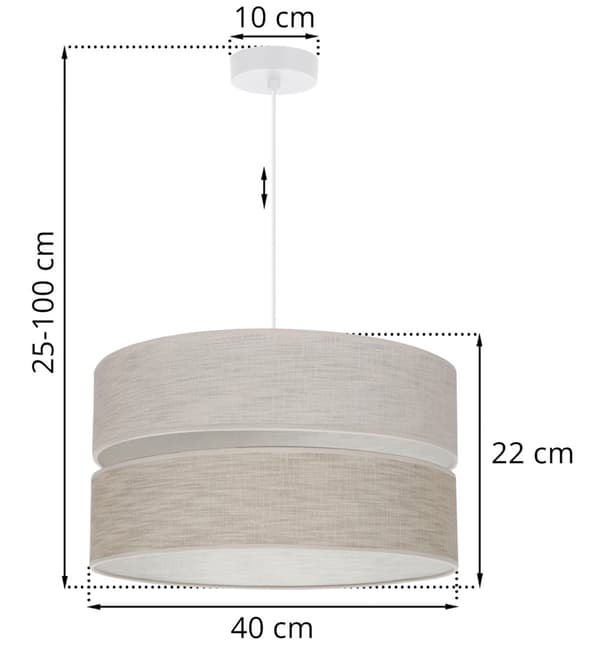 HÄNGLAMPA LINNE DUO VIT 1-PLATS LAMPSKÄRM LJUS BEIGE - BEIGE L06 40CM