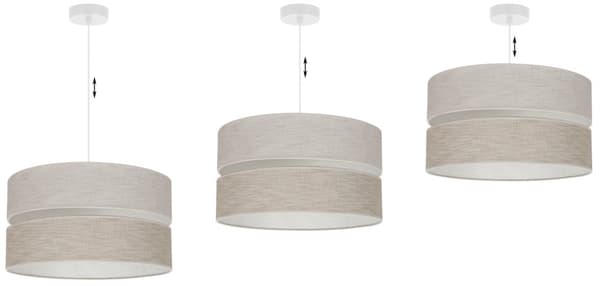 HÄNGLAMPA LINNE DUO VIT 1-PLATS LAMPSKÄRM LJUS BEIGE - BEIGE L06 40CM