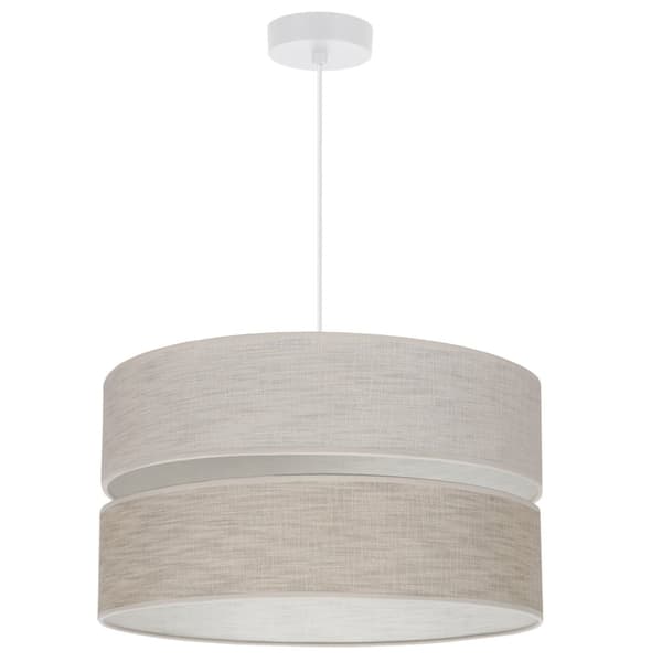 HÄNGLAMPA LINNE DUO VIT 1-PLATS LAMPSKÄRM LJUS BEIGE - BEIGE L06 40CM