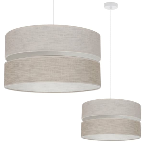 HÄNGLAMPA LINNE DUO VIT 1-PLATS LAMPSKÄRM LJUS BEIGE - BEIGE L06 40CM