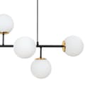 Miniatyrbild 2 av 5: SIENA SVART OCH GULD TAKLAMPA 6-PLATS VIT LAMPSKÄRM E14 LÅNG ARM