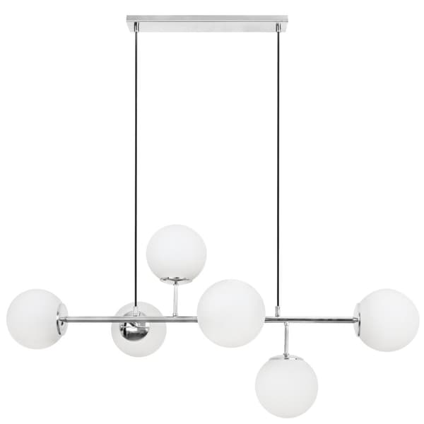SIENA KROM LOFTSLAMPE 6-PLADES HVID LAMPESKÆRM E14 LANG ARM