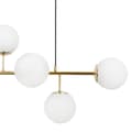 Miniatyrbillede 2 af 5: SIENA GULD LOFTSLAMPE 6-PLADE HVID LAMPESKÆRM E14 LANGE ARME
