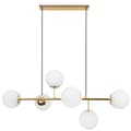 Miniatyrbillede 1 af 5: SIENA GULD LOFTSLAMPE 6-PLADE HVID LAMPESKÆRM E14 LANGE ARME