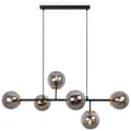 Miniatyrbillede 1 af 5: SIENA SORT OG GULD LOFTSLAMPE 6-PLADE GRAFITLAMPESKÆRM E14 LANG ARM