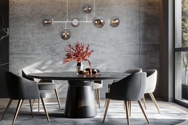 LOFTSLAMPE SIENA HVID 6-FLAD GRAFITLAMPESKÆRM E14 LANG ARM
