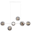 Miniatyrbillede 1 af 5: LOFTSLAMPE SIENA HVID 6-FLAD GRAFITLAMPESKÆRM E14 LANG ARM