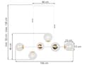 Miniatyrbild 5 av 5: SIENA TAKLAMPA VIT-GULD 6-FLAT LAMPSKÄRM FRI E14 LÅNG ARM