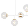 Miniatyrbild 2 av 5: SIENA TAKLAMPA VIT-GULD 6-FLAT LAMPSKÄRM FRI E14 LÅNG ARM