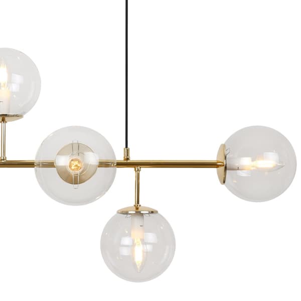 LOFTSLAMPE SIENA GULD 6-PLADER LAMPESKÆRM FRI E14 LANG ARM