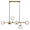 Miniatyrbillede 1 af 5: LOFTSLAMPE SIENA GULD 6-PLADER LAMPESKÆRM FRI E14 LANG ARM