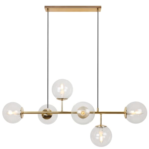 LOFTSLAMPE SIENA GULD 6-PLADER LAMPESKÆRM FRI E14 LANG ARM