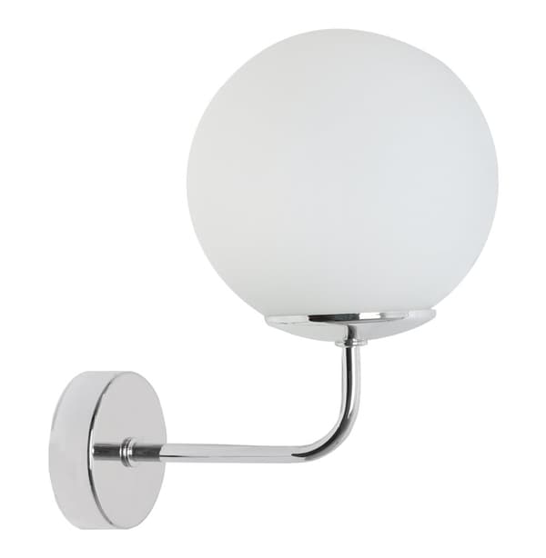 SIENA KROM VÄGGLAMPA 1-PLA VIT LAMPSKÄRM E14
