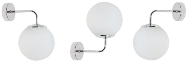 SIENA KROM VÄGGLAMPA 1-PLA VIT LAMPSKÄRM E14