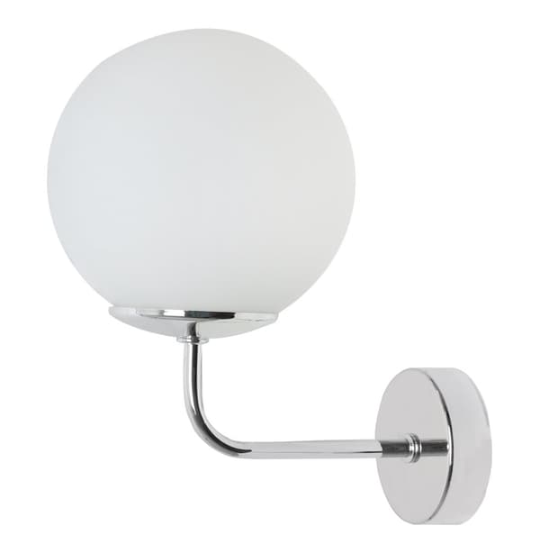 SIENA KROM VÄGGLAMPA 1-PLA VIT LAMPSKÄRM E14