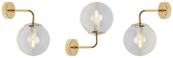 SIENA GULD VÄGGLAMPA 1-PL. LAMPSKÄRM FRI E14