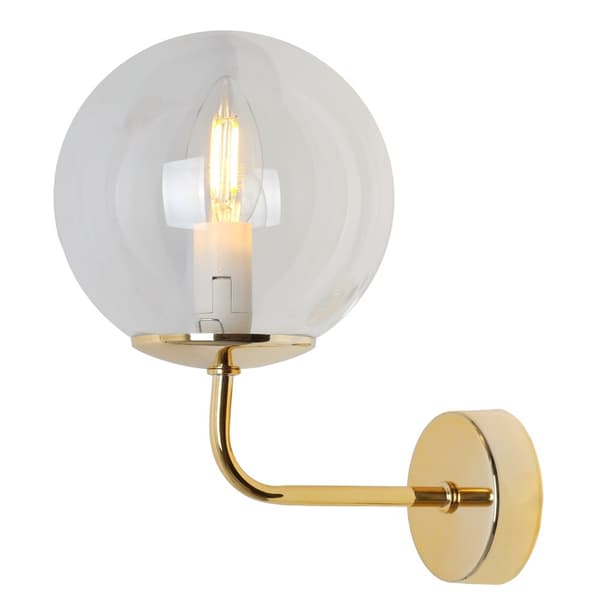 SIENA GULD VÄGGLAMPA 1-PL. LAMPSKÄRM FRI E14