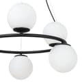 Miniatyrbild 2 av 5: HÄNGLAMPA AURA SVART 6-FLAT VIT LAMPSKÄRM E14