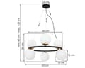 Miniatyrbild 5 av 5: HÄNGLAMPA AURA SVART OCH GULD 6-FLAT VIT LAMPSKÄRM E14
