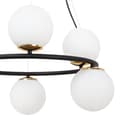 Miniatyrbild 2 av 5: HÄNGLAMPA AURA SVART OCH GULD 6-FLAT VIT LAMPSKÄRM E14