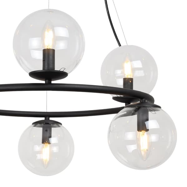 HÆNGELAMPE AURA SORT 6-FLAD LAMPE UDEN E14 SKÆRM