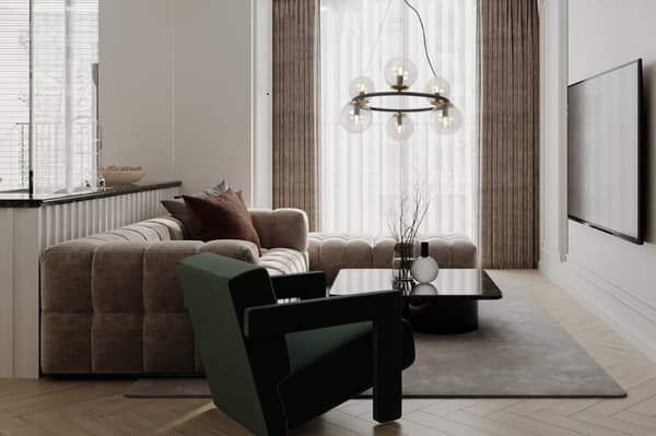 HÆNGELAMPE AURA SORT OG GULD 6-FLAD LAMPE SKÆRM E14