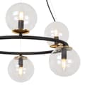 Miniatyrbillede 2 af 5: HÆNGELAMPE AURA SORT OG GULD 6-FLAD LAMPE SKÆRM E14