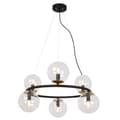 Miniatyrbillede 1 af 5: HÆNGELAMPE AURA SORT OG GULD 6-FLAD LAMPE SKÆRM E14