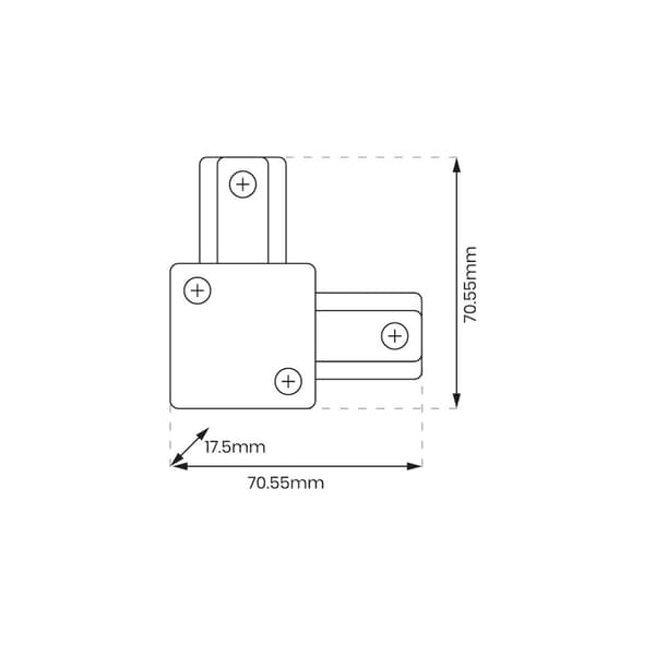 L TRACK CONNECTOR VIT 1-KRETS