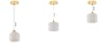Miniatyrbild 5 av 7: RIFFEL GULD HÄNGLAMPA 1-PLATS VIT CYLINDER LAMPSKÄRM E27