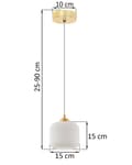 Miniatyrbild 6 av 7: RIFFEL GULD HÄNGLAMPA 1-PLATS VIT CYLINDER LAMPSKÄRM E27