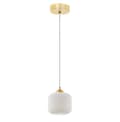 Miniatyrbild 2 av 7: RIFFEL GULD HÄNGLAMPA 1-PLATS VIT CYLINDER LAMPSKÄRM E27