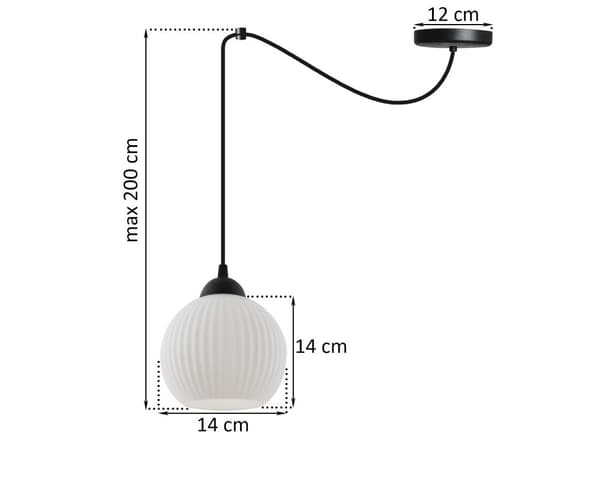 HÄNGLAMPA SPIDER RIFFLE SVART 1-PL. VIT LAMPSKÄRMBUL E27