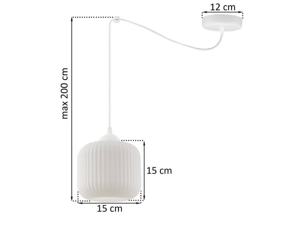 HÆNGELAMPE SPIDERRIFFEL HVID 1-PL. LAMPESKÆRM HVID CYLINDER E27