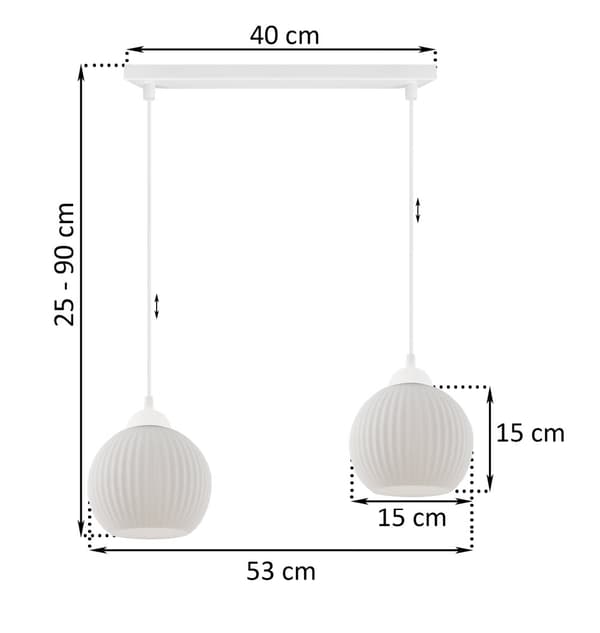 RIFFEL HÄNGLAMPA VIT 2-FLAT VIT LAMPSKÄRMBUL E27