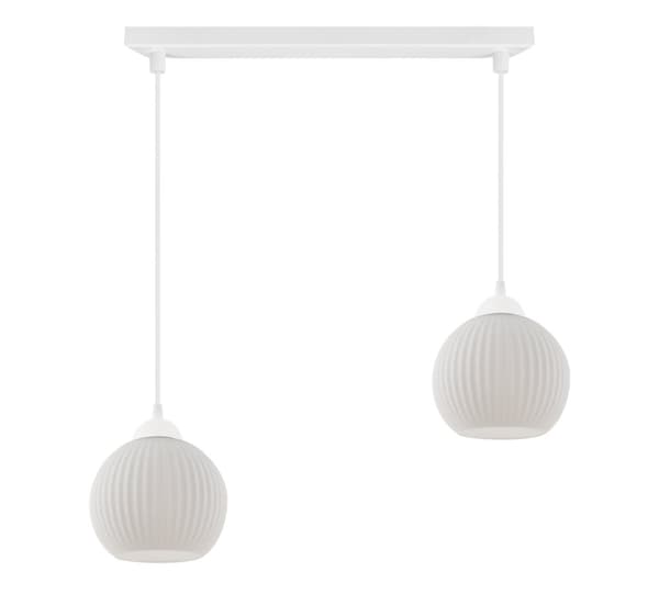 RIFFEL HÄNGLAMPA VIT 2-FLAT VIT LAMPSKÄRMBUL E27
