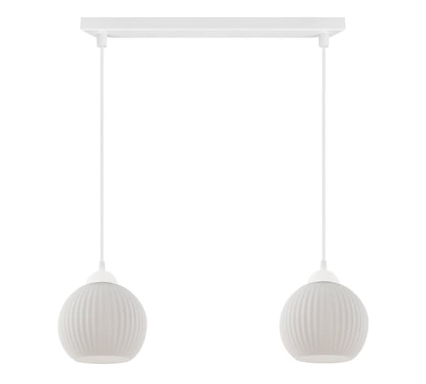 RIFFEL HÄNGLAMPA VIT 2-FLAT VIT LAMPSKÄRMBUL E27