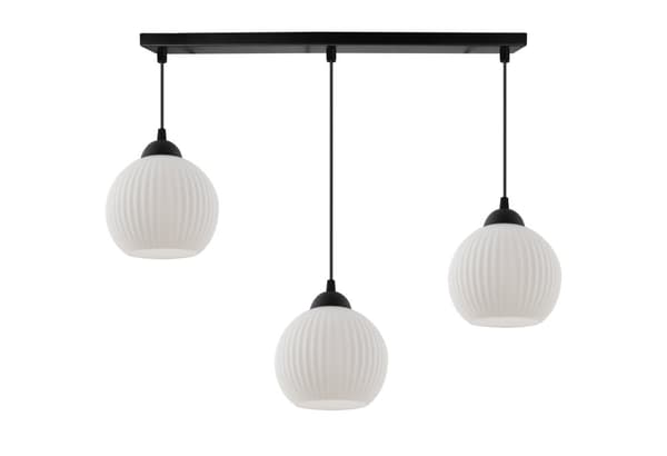 RIFLE HÆNGELAMPE SORT 3-FLASH LAMPE HVID KUGL E27