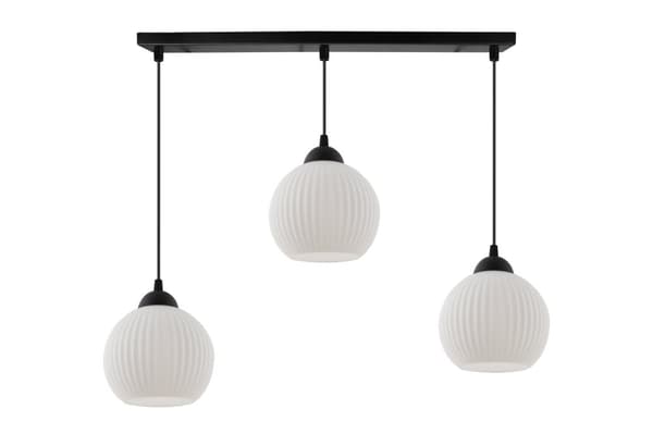 RIFLE HÆNGELAMPE SORT 3-FLASH LAMPE HVID KUGL E27