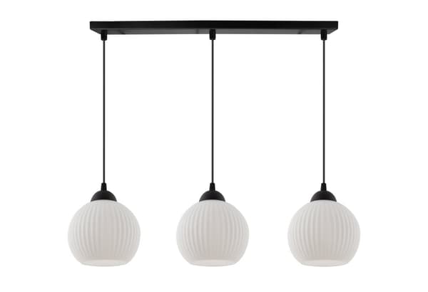 RIFLE HÆNGELAMPE SORT 3-FLASH LAMPE HVID KUGL E27