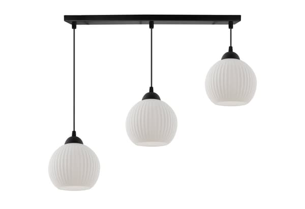 RIFLE HÆNGELAMPE SORT 3-FLASH LAMPE HVID KUGL E27