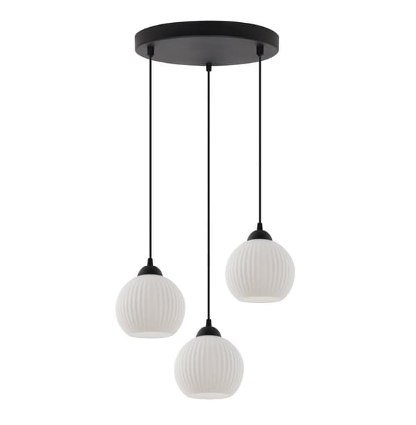 RIFLE HÆNGELAMPE SORT 3-FLASH LAMPE HVID KUGL E27