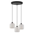 Miniatyrbild 7 av 7: RIFFEL HÄNGLAMPA SVART 3-FLATT LAMPSKÄRM VIT CYLINDER E27