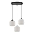 Miniatyrbild 2 av 7: RIFFEL HÄNGLAMPA SVART 3-FLATT LAMPSKÄRM VIT CYLINDER E27