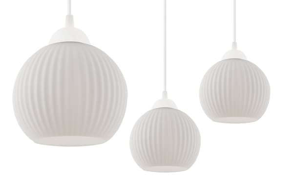 RIFFEL HÄNGLAMPA VIT 3-FLATT VIT LAMPSKÄRMBUL E27