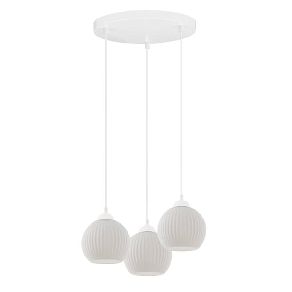 RIFFEL HÄNGLAMPA VIT 3-FLATT VIT LAMPSKÄRMBUL E27