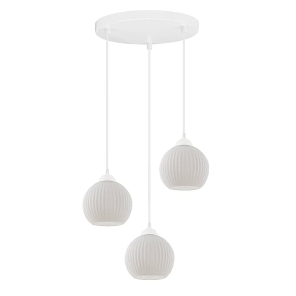 RIFFEL HÄNGLAMPA VIT 3-FLATT VIT LAMPSKÄRMBUL E27