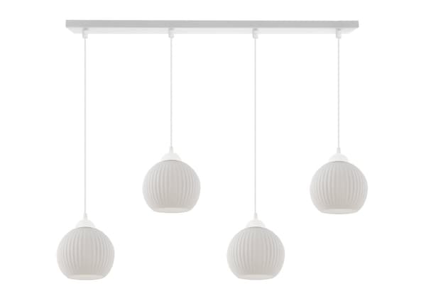 RIFFEL HÄNGLAMPA VIT 4-FLAT VIT LAMPSKÄRMBUL E27
